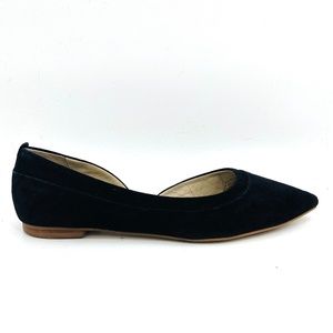 BODEN Black Velvet Velour Pointed D'Orsay Flat Shoes Size 39